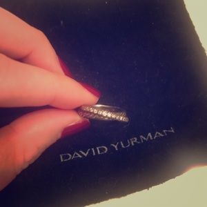 David Yurman crossover ring with diamonds